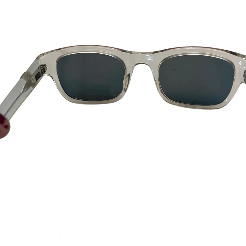Robert Graham Translucent Clear Frame Sunglasses with Purple Gradient Lenses